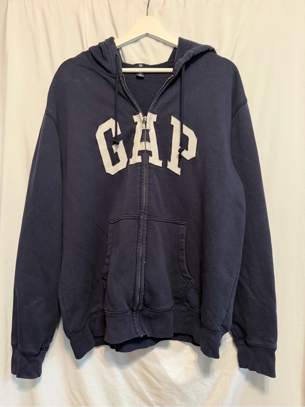 GAP Men’s Navy Blue Full-Zip Hoodie with Logo